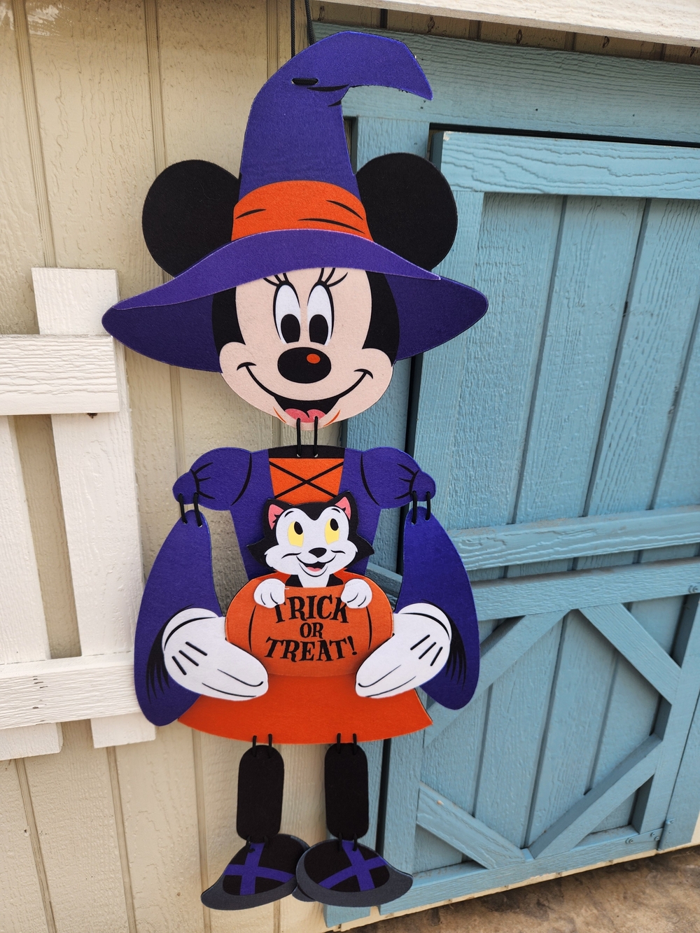 Disney Minnie Mouse Witch Decoration - Purple, Orange, Black, White